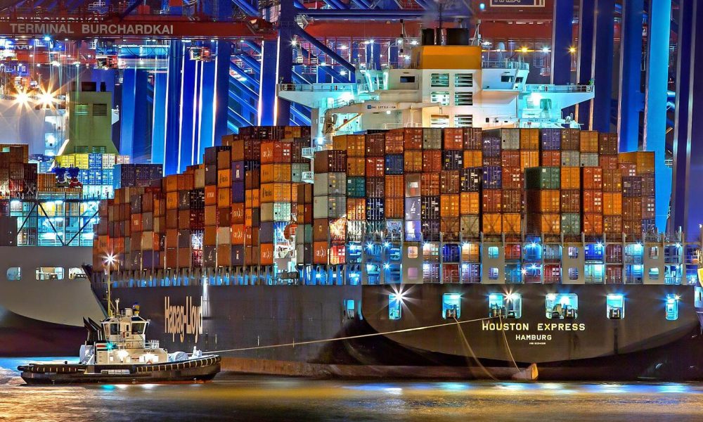 Hamburg Port Of Hamburg Container Ship Germany